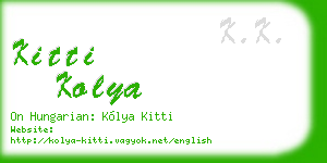 kitti kolya business card