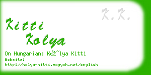 kitti kolya business card